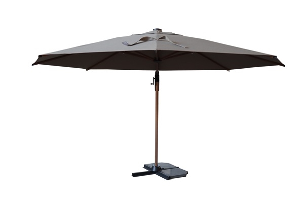 Roma parasol Ø3,5m grå med lys