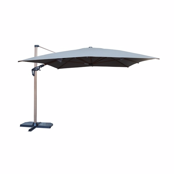 Roma parasol 3x3m grå med lys