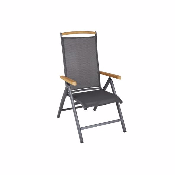 Andy pos.stol grå med teak – Havestole – Brafab – Enggården Havemøbler