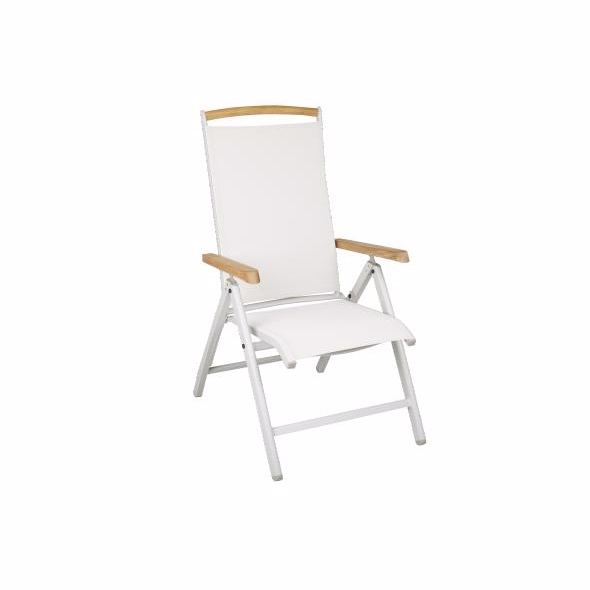 Andy pos.stol lysegrå med teak  - Havestole - Brafab - Enggården Havemøbler