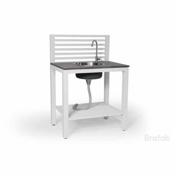Bellac udekøkken med vask – hvidt – Diverse > Ude køkken og diverse møbler – Brafab – Enggården Havemøbler