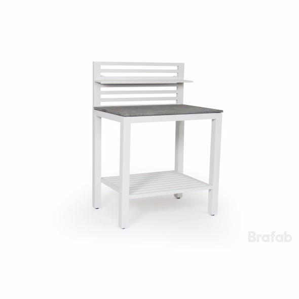 Bellac udekøkken med bordplade – hvidt – Diverse > Ude køkken og diverse møbler – Brafab – Enggården Havemøbler