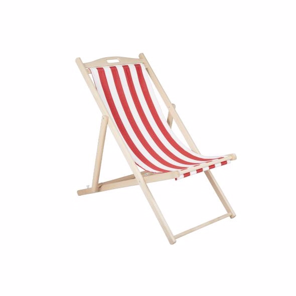 Dingla strandstol rød/hvid - Havestole > Strandstole - Brafab - Enggården Havemøbler