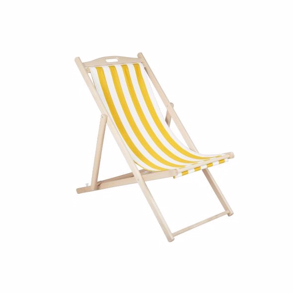 Dingla strandstol gul/hvid - Havestole > Strandstole - Brafab - Enggården Havemøbler