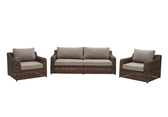 Glendon lounge sæt Brun med all weather hynder