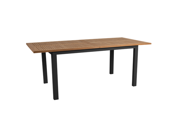 Lyon teak bord 194/ 252 cm sort