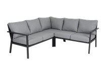 Samvaro hjørnesofa Antracit med lysegrå hynder