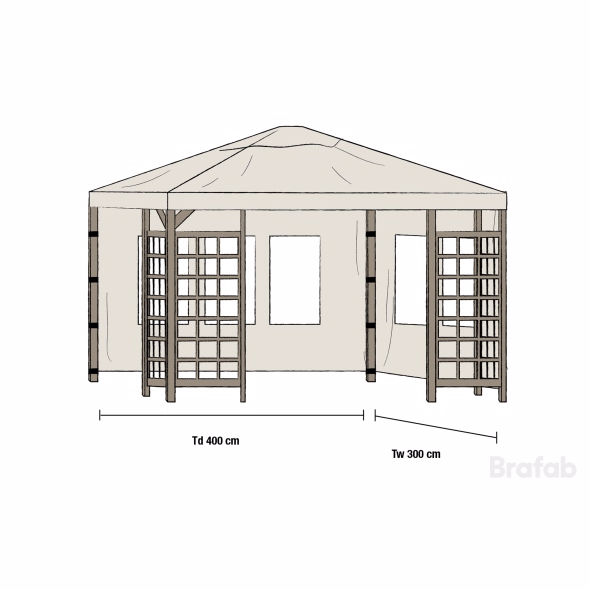 Billede af Tag til hov pavillon gråt 3,5 x 3,5 m - Diverse > Pavilloner - Brafab - Enggården Havemøbler