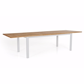 Lyon  teak bord 224 / 304 cm lysegråt